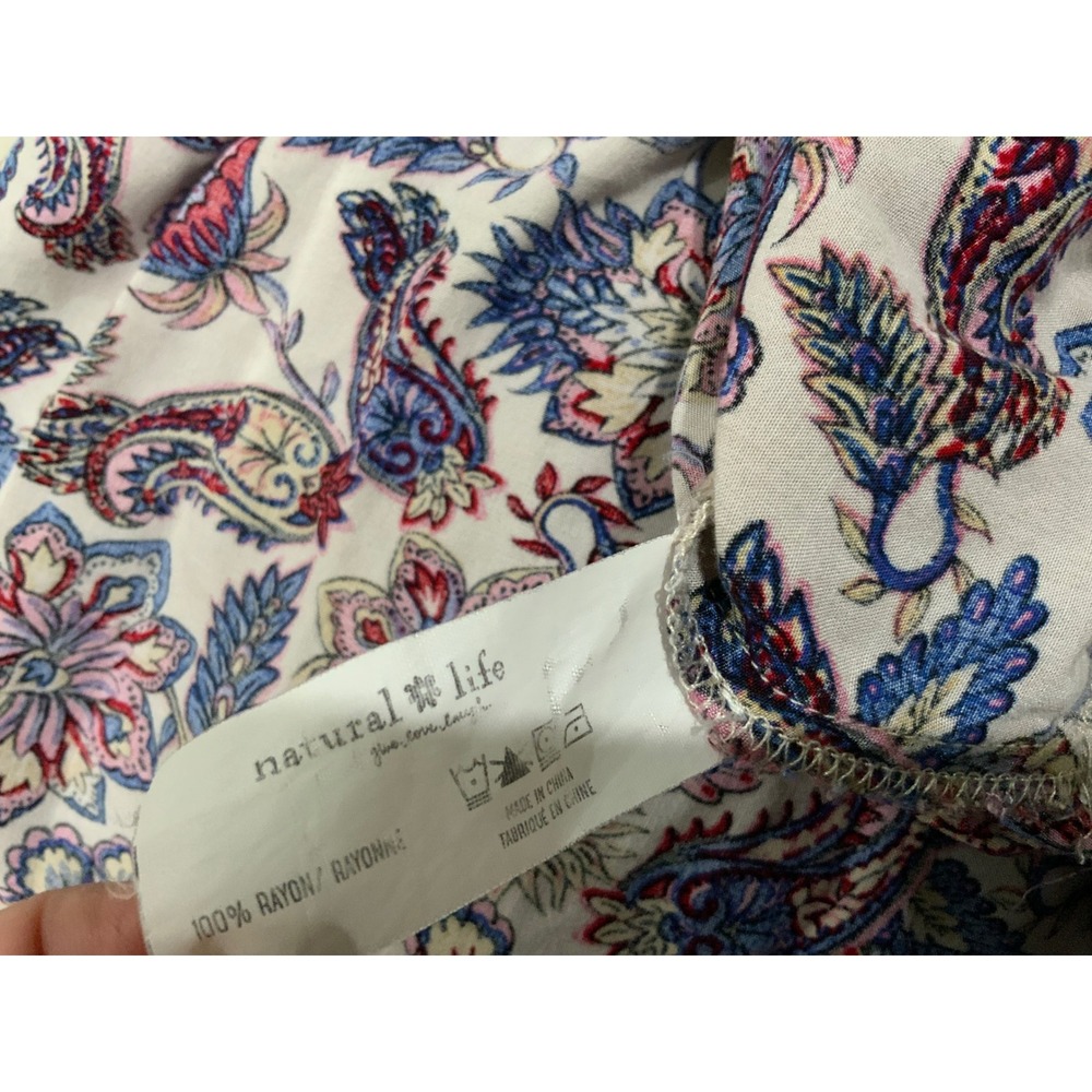 Natural Life Womens Mixed Floral Paisley Tiered Maxi Dress Purple Pink Size M - Picture 8 of 10